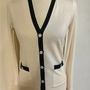 Tory Burch Cream and Black Cardigan